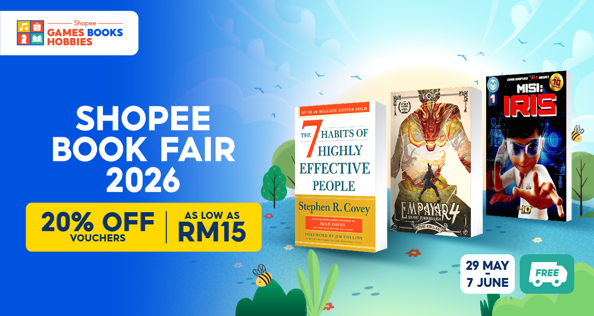 Selami Tawaran Buku Terhad Dari RM15 di Pesta Buku Dalam Talian Shopee